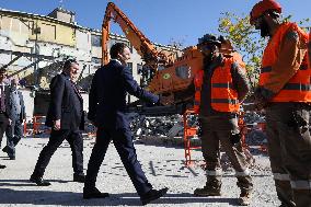 President Macron Visits Montbrison - Central-Eastern France