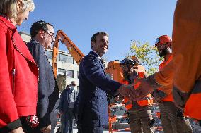 President Macron Visits Montbrison - Central-Eastern France