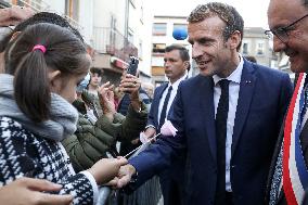 President Macron Visits Montbrison - Central-Eastern France