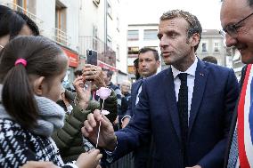 President Macron Visits Montbrison - Central-Eastern France