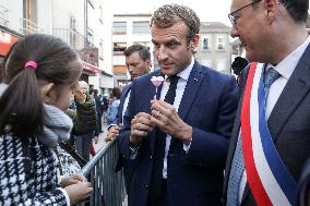 President Macron Visits Montbrison - Central-Eastern France