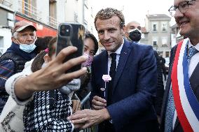 President Macron Visits Montbrison - Central-Eastern France