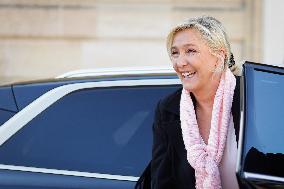 Marine Le Pen Visit To A Market In Gironde