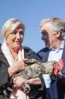 Marine Le Pen Visit To A Market In Gironde