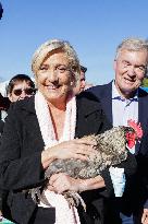 Marine Le Pen Visit To A Market In Gironde