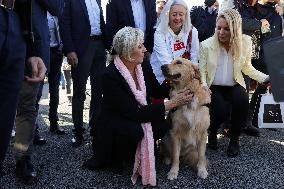 Marine Le Pen Visit To A Market In Gironde