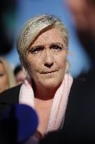 Marine Le Pen Visit To A Market In Gironde