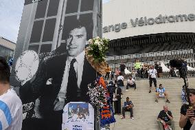 Tribute to Bernard Tapie in front of the Velodrome - Marseille