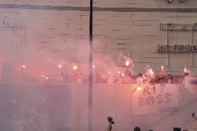 Tribute to Bernard Tapie in front of the Velodrome - Marseille