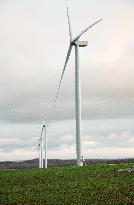 Wind turbines (Eoliennes) park in Esley, east of France