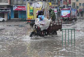MIDEAST-GAZA-JABALIA REFUGEE CAMP-TORRENTIAL RAINS