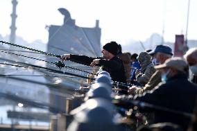 TURKEY-ISTANBUL-ANGLERS
