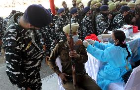 KASHMIR-JAMMU-COVID-19-VACCINE-SECURITY FORCES