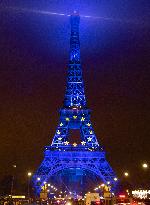 FRANCE-PARIS-EU PRESIDENCY-EIFFEL TOWER-ILLUMINATION