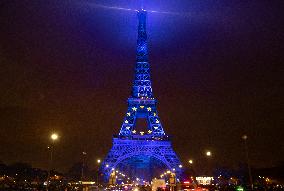 FRANCE-PARIS-EU PRESIDENCY-EIFFEL TOWER-ILLUMINATION