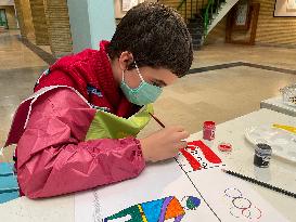 (SP)IRAN-TEHRAN-CHILDREN PAINTING-BEIJING WINTER OLYMPICS