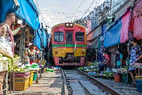 THAILAND-SAMUT SONGKHRAM-MAEKLONG RAILWAY MARKET