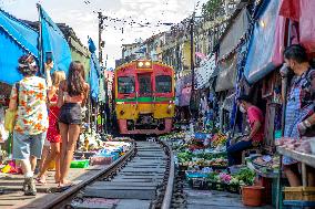 THAILAND-SAMUT SONGKHRAM-MAEKLONG RAILWAY MARKET