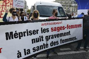 Demonstration Of Midwives On Strike - Paris