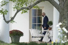 President Joe Biden departs the White House