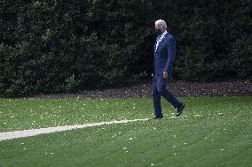 President Joe Biden departs the White House