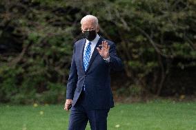 President Joe Biden departs the White House