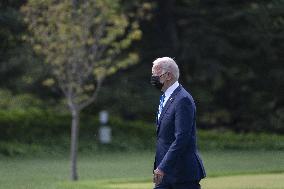 President Joe Biden departs the White House