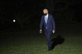 President Joe Biden returns to the White House