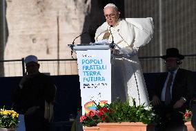 Pope Francis At International Meeting for Peace - Rome