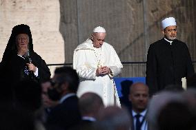 Pope Francis At International Meeting for Peace - Rome