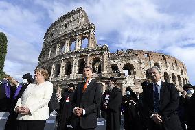 Pope Francis At International Meeting for Peace - Rome