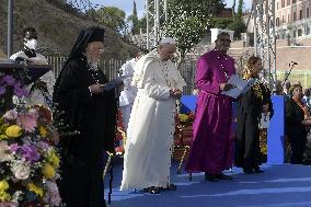 Pope Francis At International Meeting for Peace - Rome