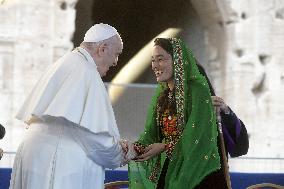 Pope Francis At International Meeting for Peace - Rome