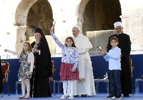 Pope Francis At International Meeting for Peace - Rome