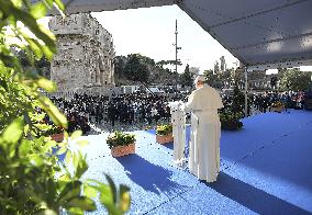 Pope Francis At International Meeting for Peace - Rome