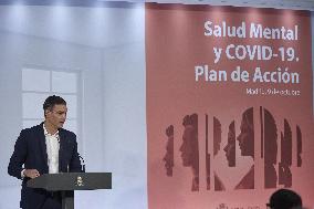 Pedro Sanchez At Mental Health And Covid-19 Event - Madrid