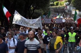 Protest Against Green Pass - Rome
