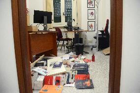 Anti-vax protesters targeted the CGIL trade union headquarters - Rome