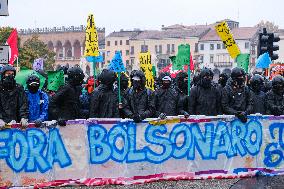 BRAZIL-ITALY-BOLSONARO-PROTEST