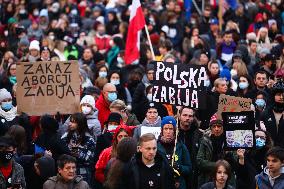Protest Against The Abortion Ban In Poland After Death Of Pregnant Woman