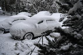 TURKEY-ISTANBUL-SNOWFALL-TRAFFIC