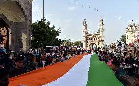 INDIA-HYDERABAD-LONG FLAG