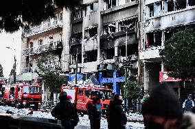 GREECE-ATHENS-EXPLOSION-BUILDING