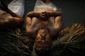 NEPAL-BHAKTAPUR-SWASTHANI BRATA KATHA FESTIVAL-RITUAL