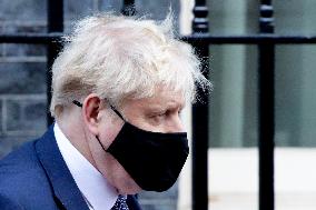 Boris Johnson Leaves 10 Downing Street For Prime Minister's Questions