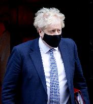 Boris Johnson Leaves 10 Downing Street For Prime Minister's Questions