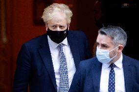 Boris Johnson Leaves 10 Downing Street For Prime Minister's Questions