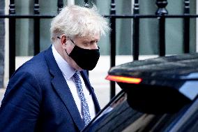 Boris Johnson Leaves 10 Downing Street For Prime Minister's Questions