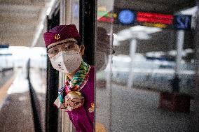 CHINA-CHONGQING-BULLET TRAIN-NOVICE STEWARDESS (CN)