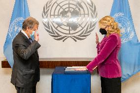 UN-UNICEF-NEW EXECUTIVE DIRECTOR-RUSSELL-TAKING OFFICE